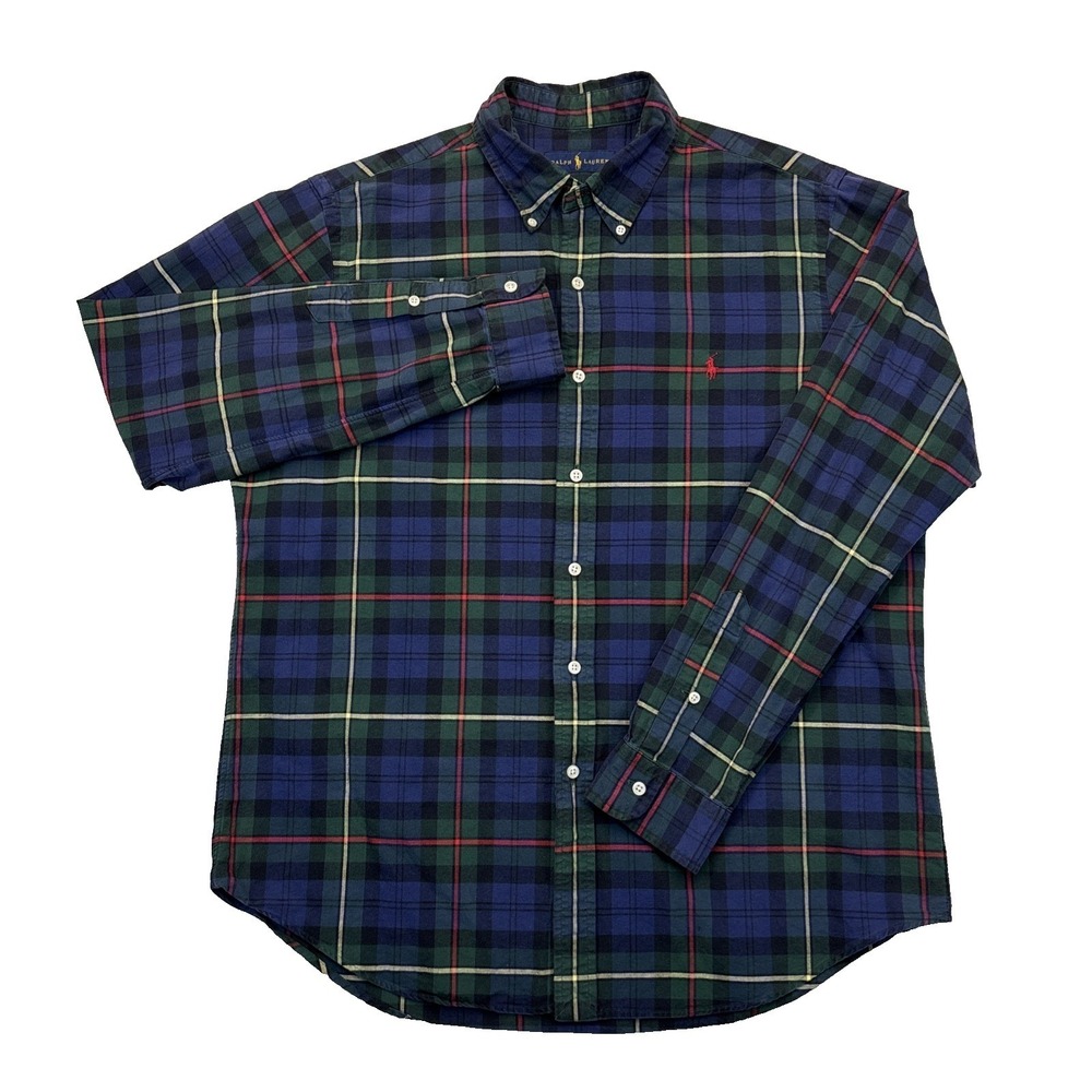 Ralph Lauren Blackwatch Tartan Plaid Shirt Men's Large Preppy Ivy Style